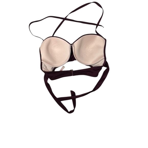 Victoria's Secret Maroon Wrap Padded Underwire Halter Bikini Top Women's 34D - Picture 7 of 12